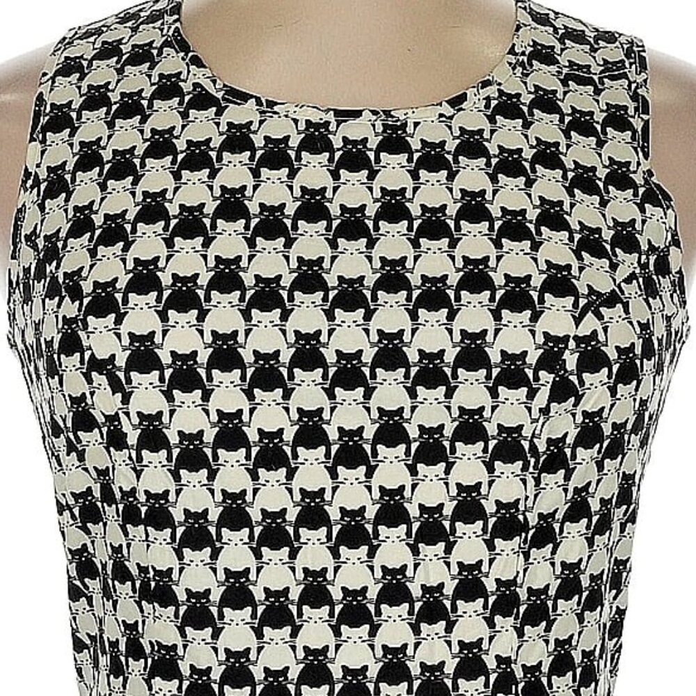Retrolicious Houndstooth Cat Print Dress